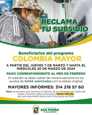 Beneficiario del programa #ColombiaMayor reclama tu subsidio 