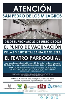 El Hospital Santa Isabel traslada su punto de vacunación covid al Teatro Parroquial