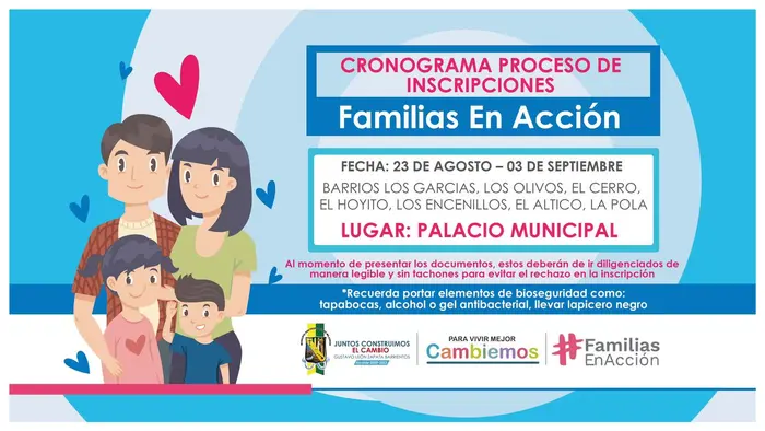 Inscripciones al programa "Familias en Acción"