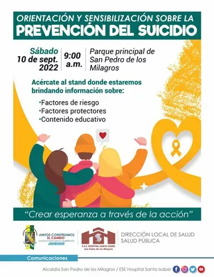 En San Pedro de los Milagros prevenimos el suicidio y nos unimos a la conmemoración internacional